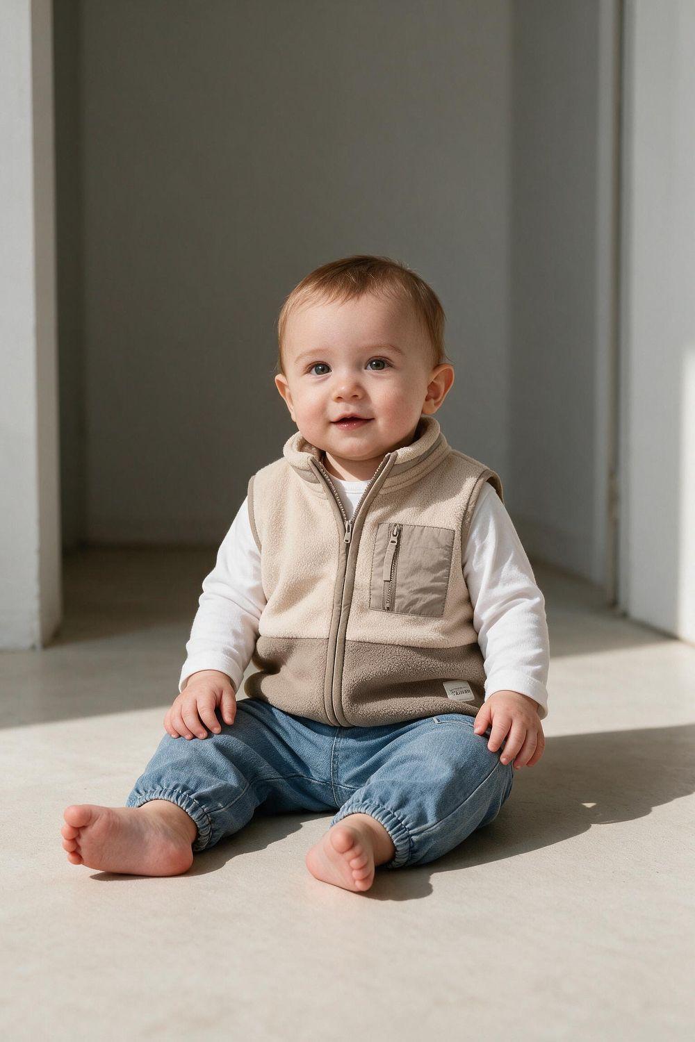 Polar sin mangas niño beige 6-9M a 4-5A-1