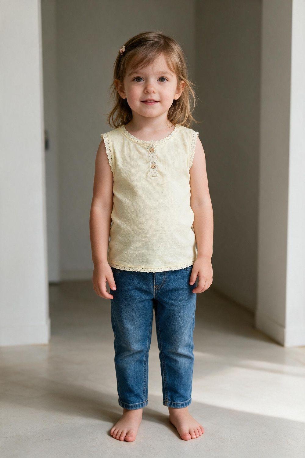 Polera Sin Mangas Amarillo Niña 6-9M a 4-5A Colloky-1
