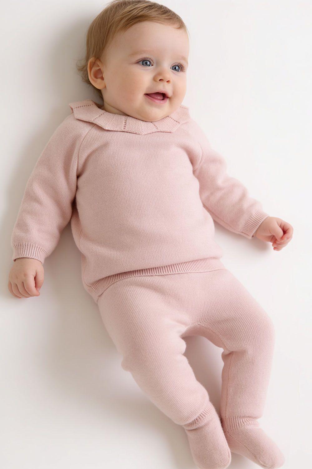 Conjunto Tejido Rosa Viejo Niña Rn a 6-9M Colloky-1