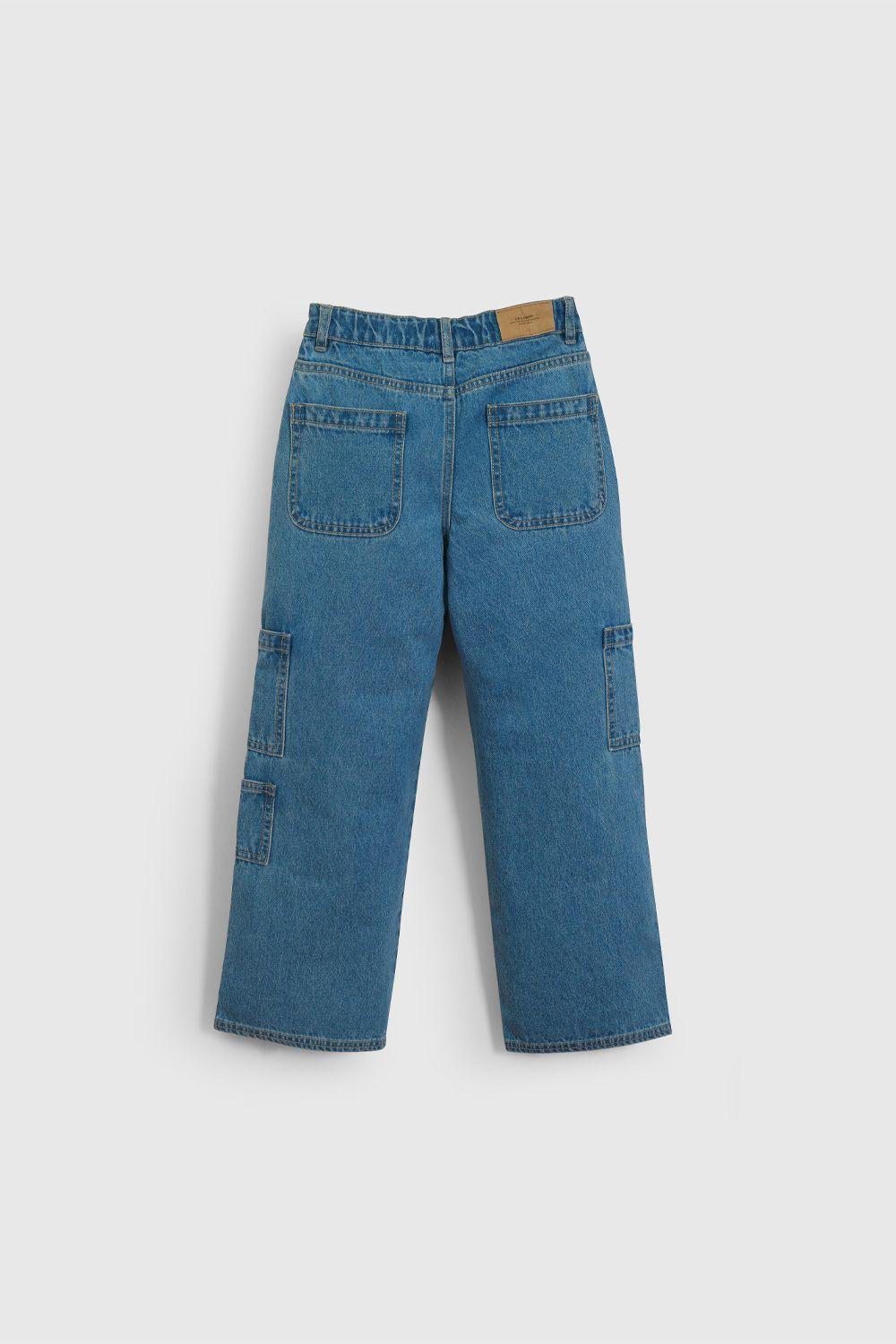 Jeans Azul Cargo De Niña JEME1450V26-1