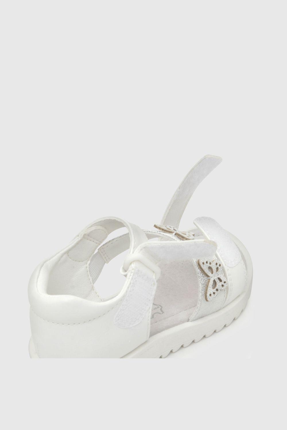 Sandalia De Niñas Doble Ajuste Mariposas Blanco (21 A 27)-4