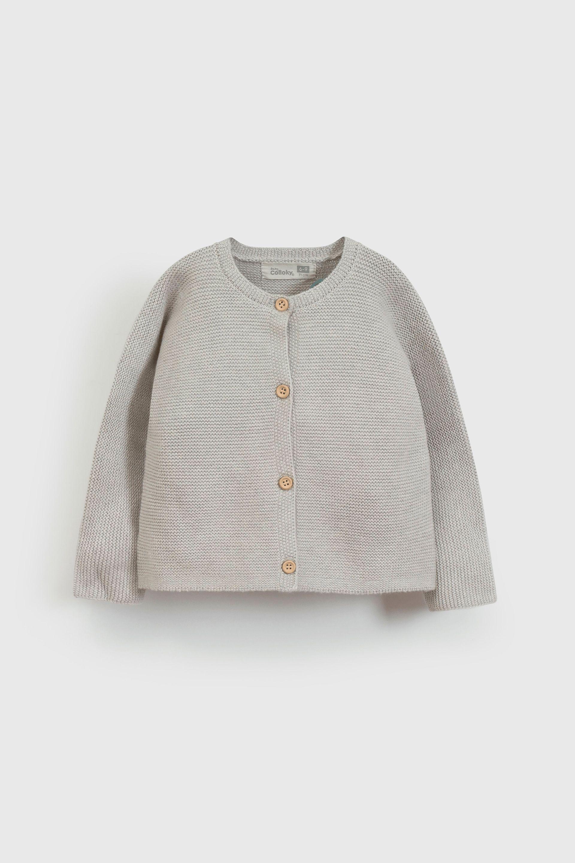 Chaleco de Algodón Gris con Botones Unisex para bebé de 0/3 a 9/12 meses-0