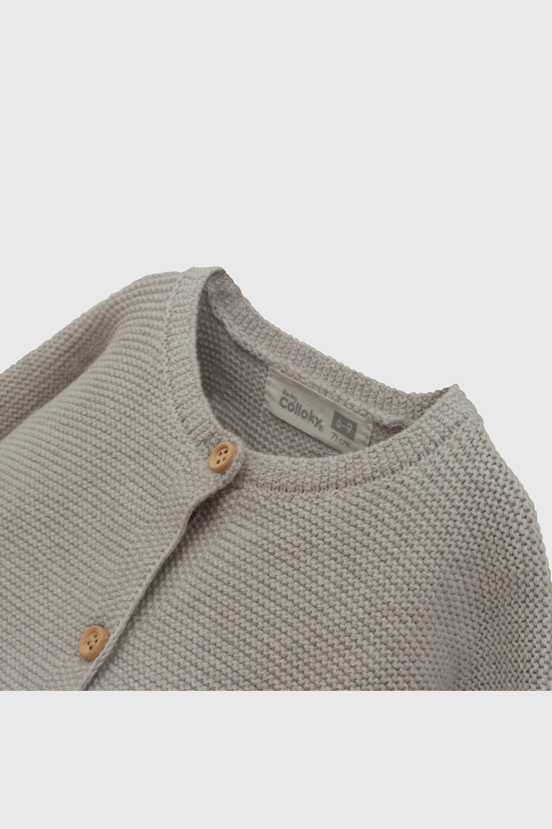 Chaleco de Algodón Gris con Botones Unisex para bebé de 0/3 a 9/12 meses-2