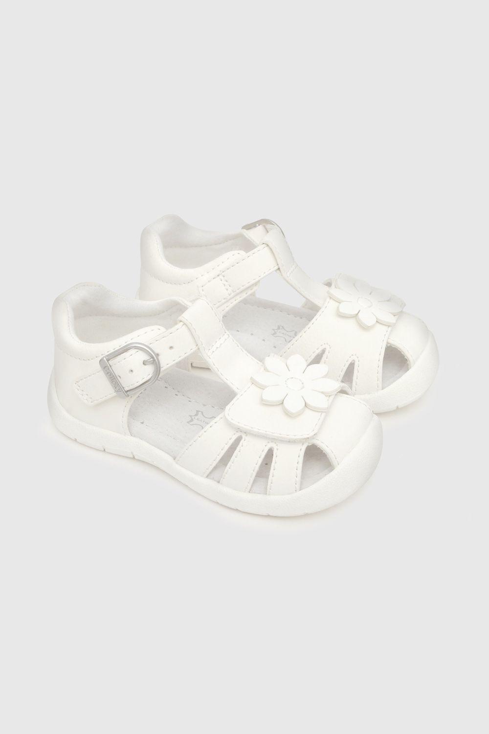 Sandalia de niña doble ajuste blanco / white (21 a 27)-0