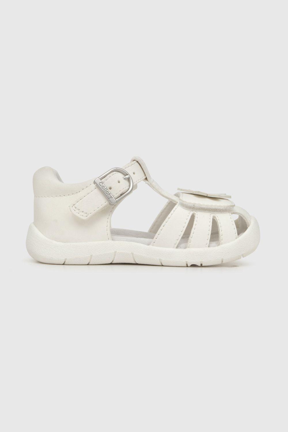 Sandalia de niña doble ajuste blanco / white (21 a 27)-1