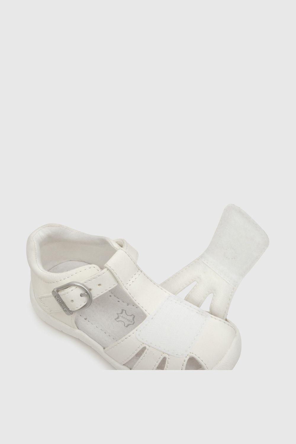 Sandalia de niña doble ajuste blanco / white (21 a 27)-4