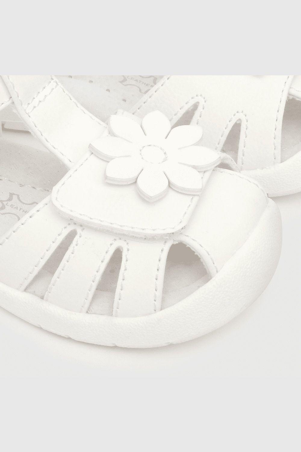 Sandalia de niña doble ajuste blanco / white (21 a 27)-5