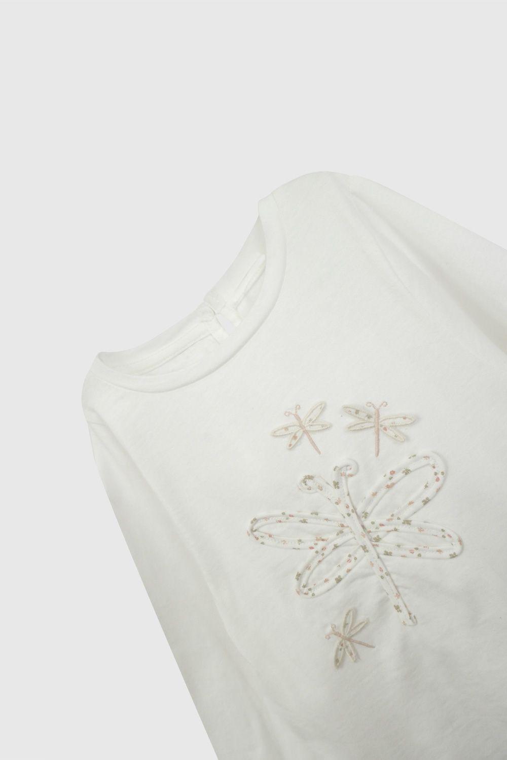 Polera Blanca Mariposa De Niña POJE5209V26-2