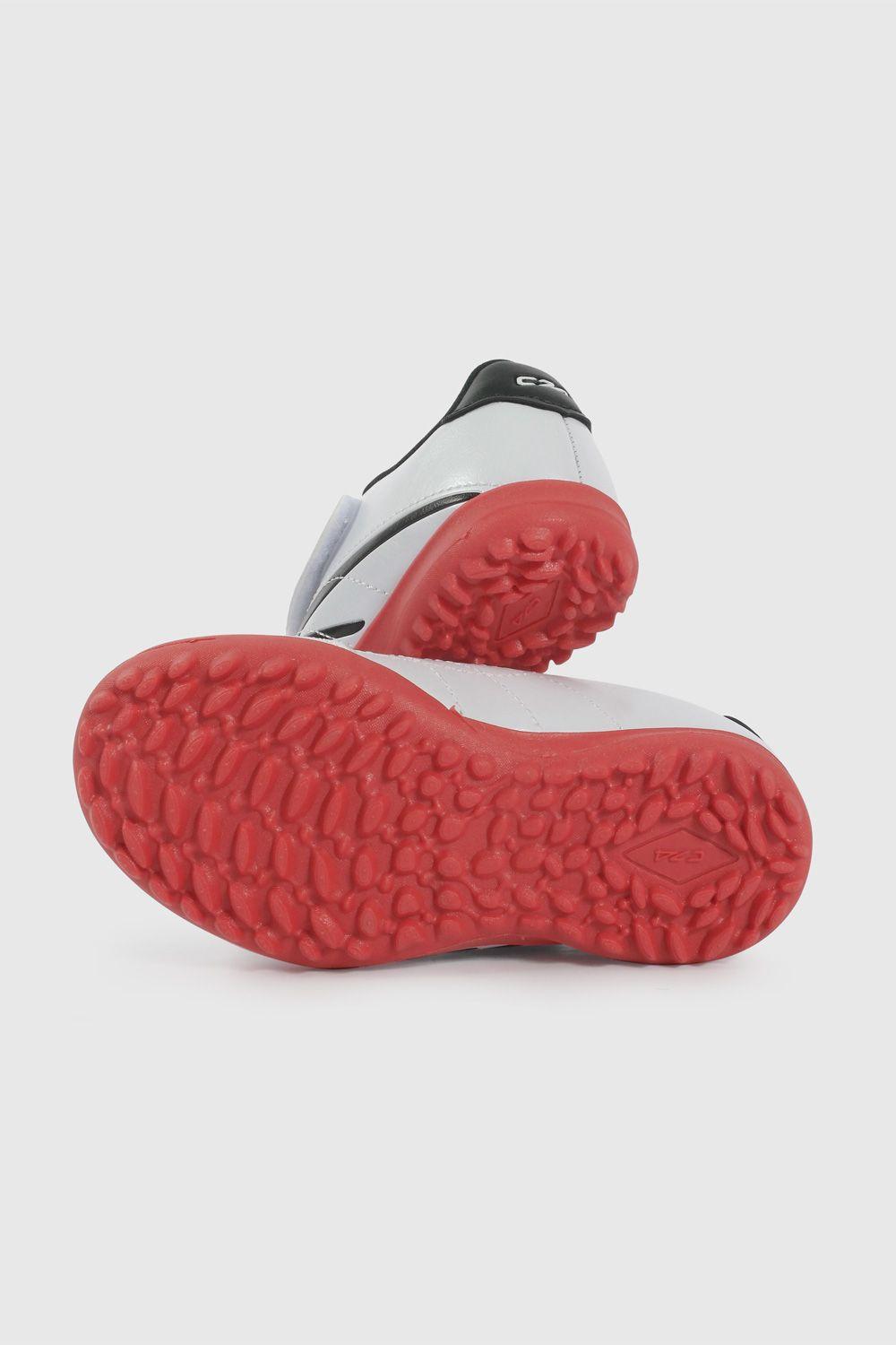 Zapatilla de Futbol Blanca con Rojo 48650210V26-2