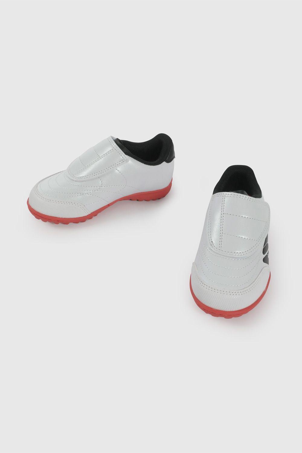 Zapatilla de Futbol Blanca con Rojo 48650210V26-3
