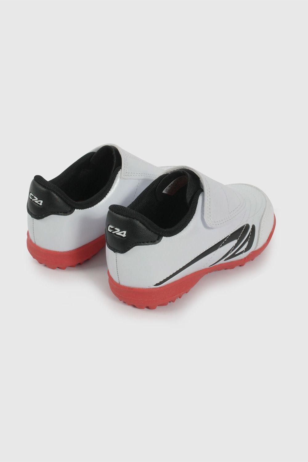 Zapatilla de Futbol Blanca con Rojo 48650210V26-4