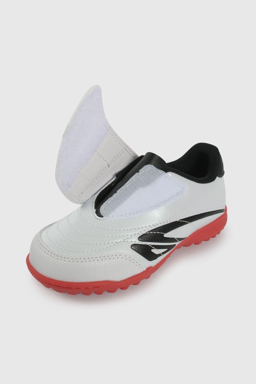 Zapatilla de Futbol Blanca con Rojo 48650210V26-5