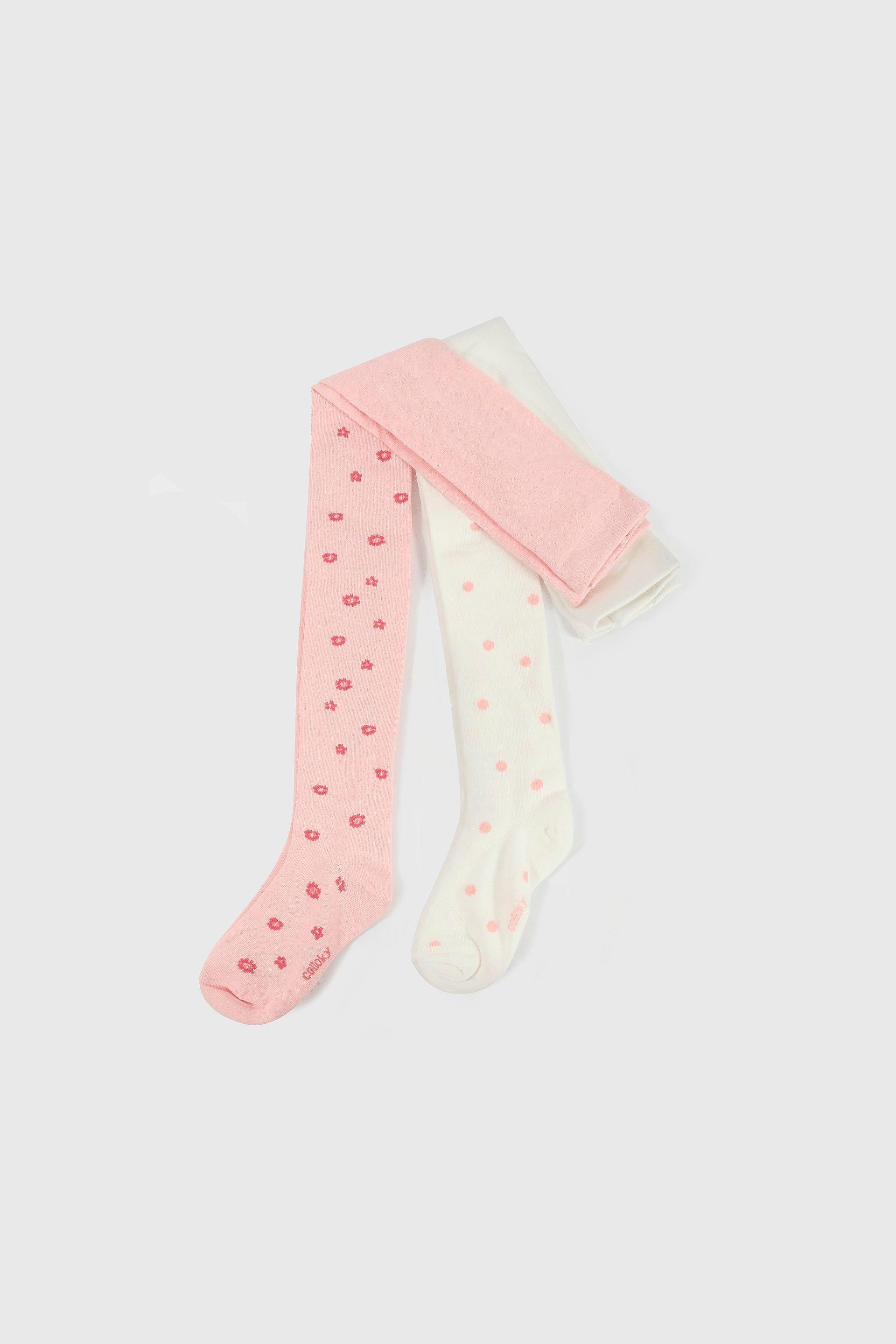 Pack 2 Pantys Puntos Rosado y Blanco-2