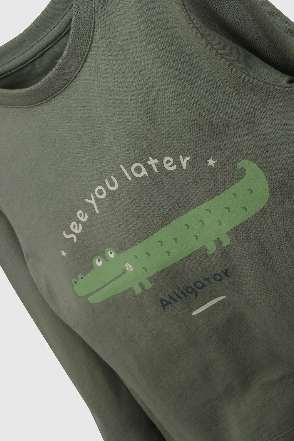 Polera Verde Animales De Niño POJE8592V26-2