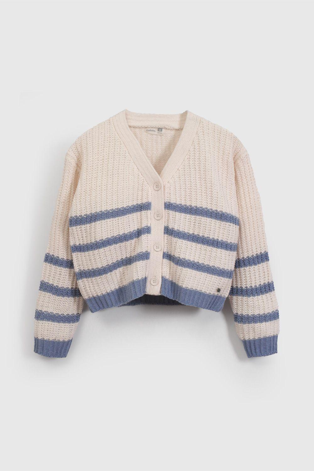 Chaleco Rayas Beige  De Niña CHLA0275V26-0