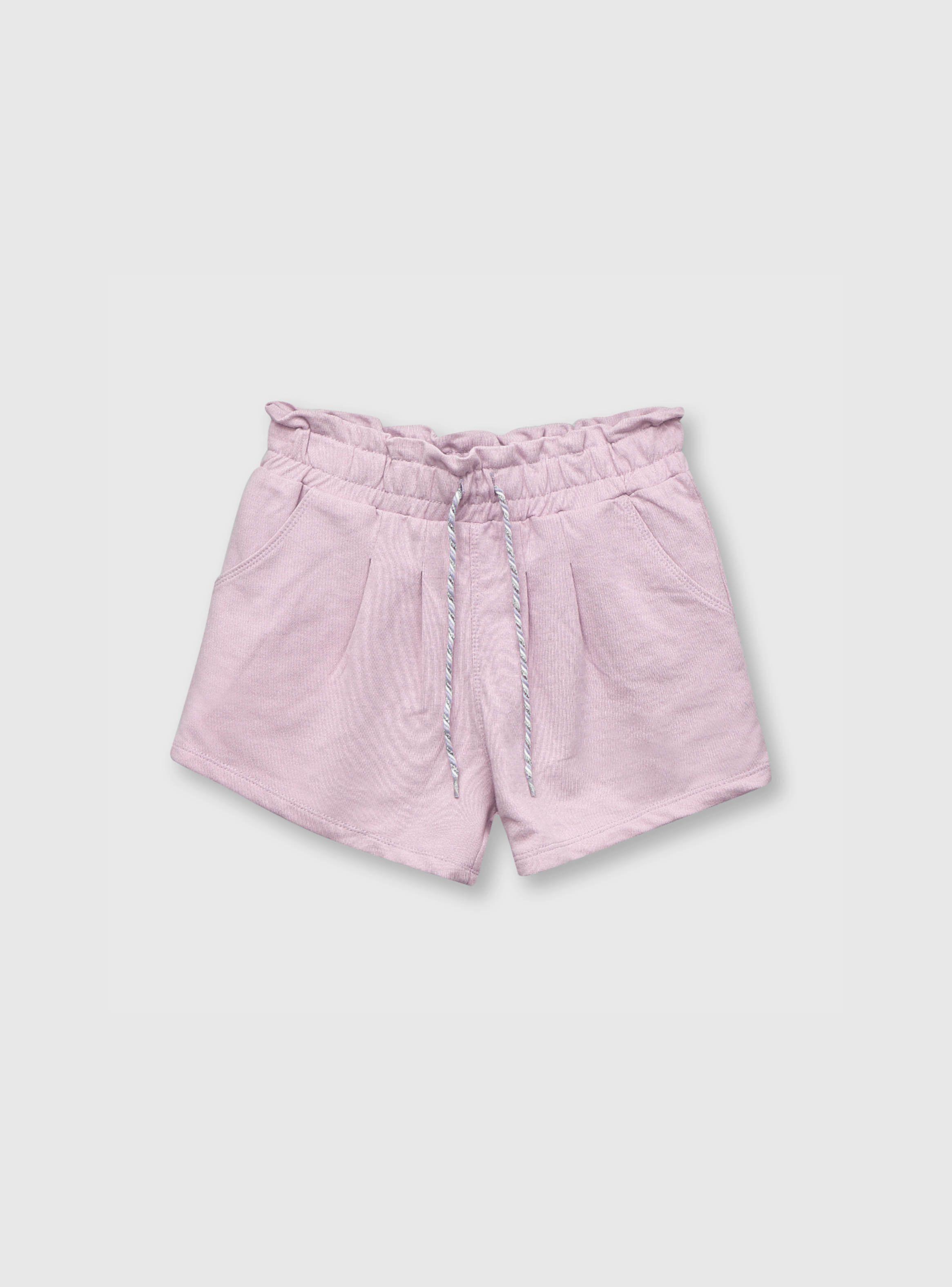 Short De Niña Recogido De Punto Lila (2 A 12 Años) Colloky-0