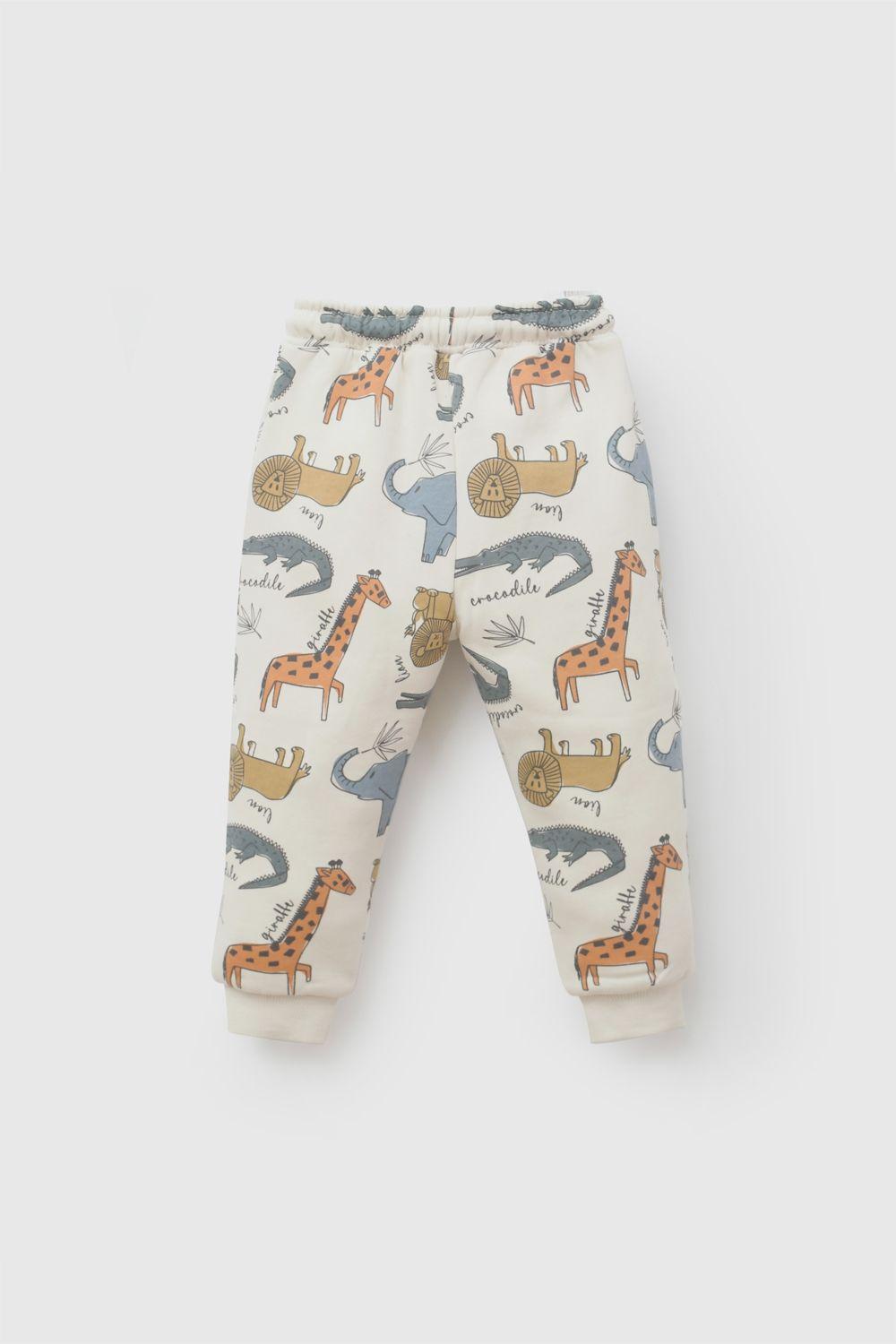 Pantalon Buzo Animales Beige Niño 6-9M a 4-5A Colloky-1
