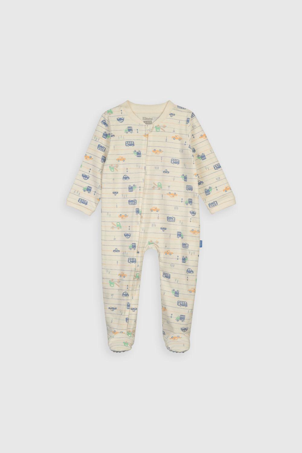 Pijama Entero Blanco Estampado Niño-0