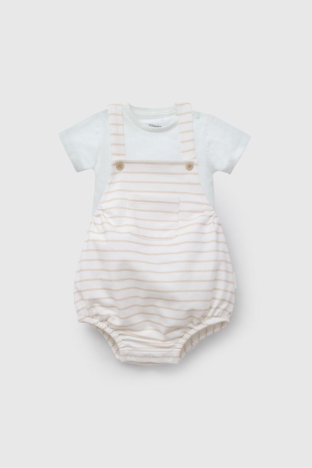 Conjunto Blanco Rayado Unisex De Bebé COTOU109V26-0