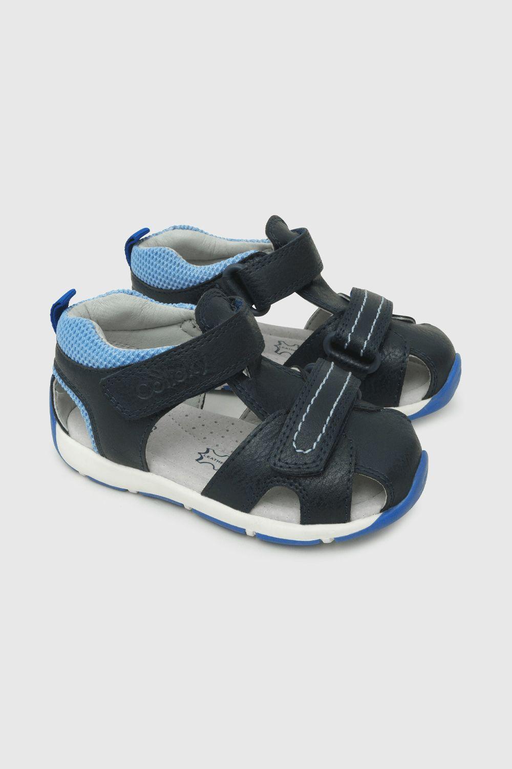 Sandalia de bebé niño doble ajuste azul / blue (18 a 21)-0