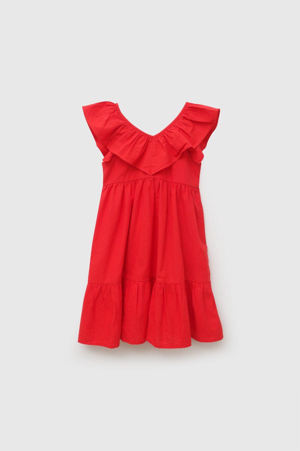 Vestido Vuelos Rojo Niña 3-4A a 12-13A Colloky-0