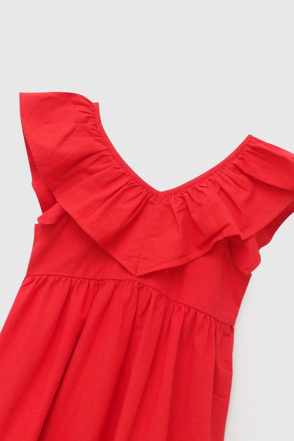 Vestido Vuelos Rojo Niña 3-4A a 12-13A Colloky-3