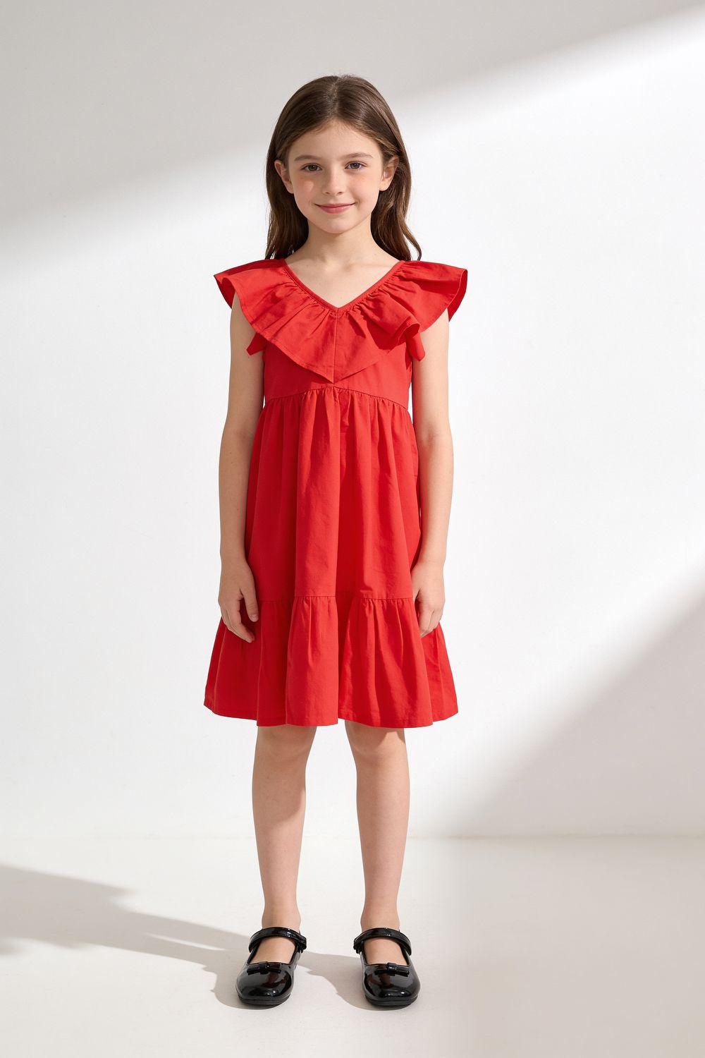 Vestido Vuelos Rojo Niña 3-4A a 12-13A Colloky-1