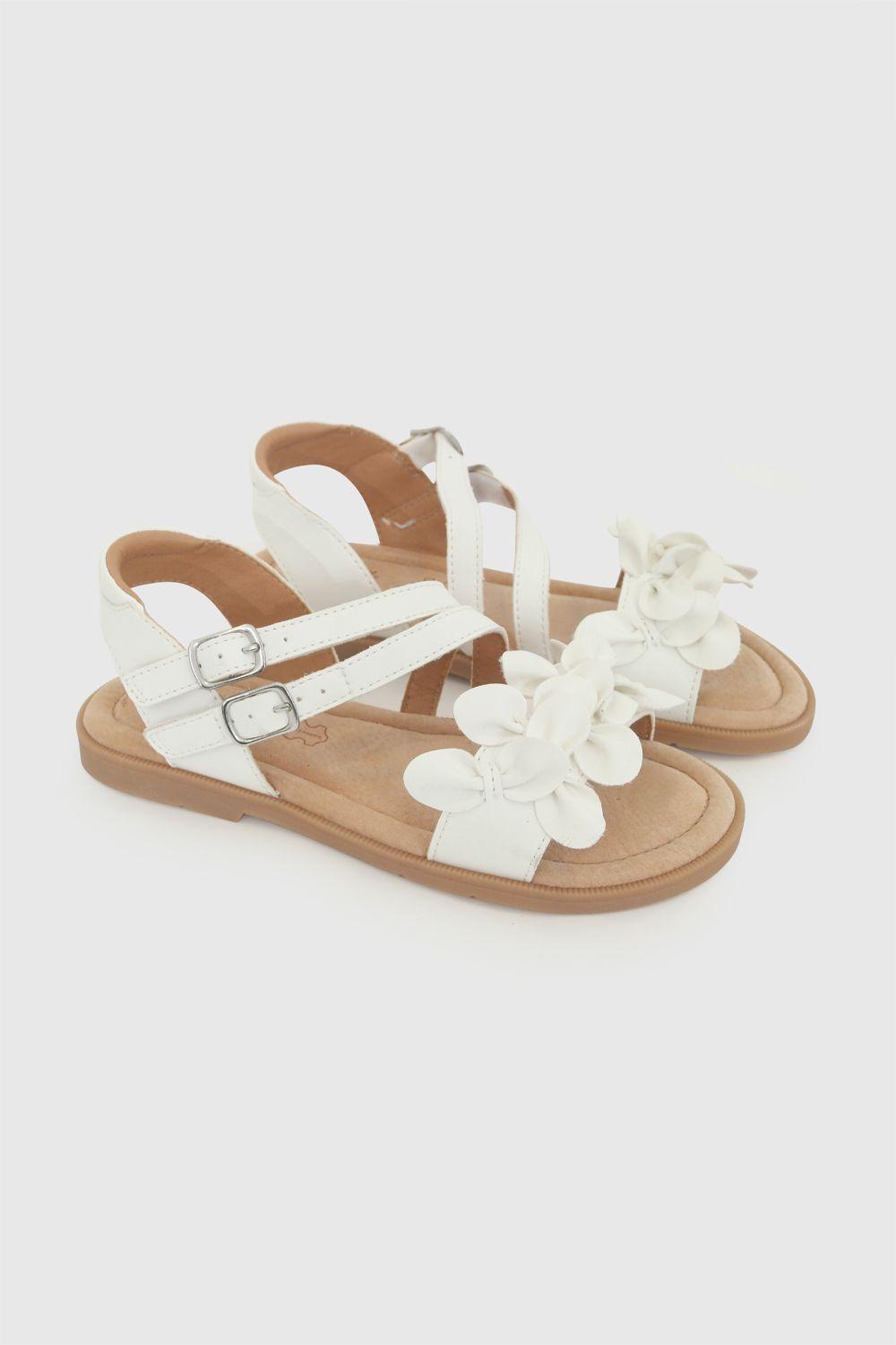 Sandalia Flores Blanca Niña 28-38 Colloky-0