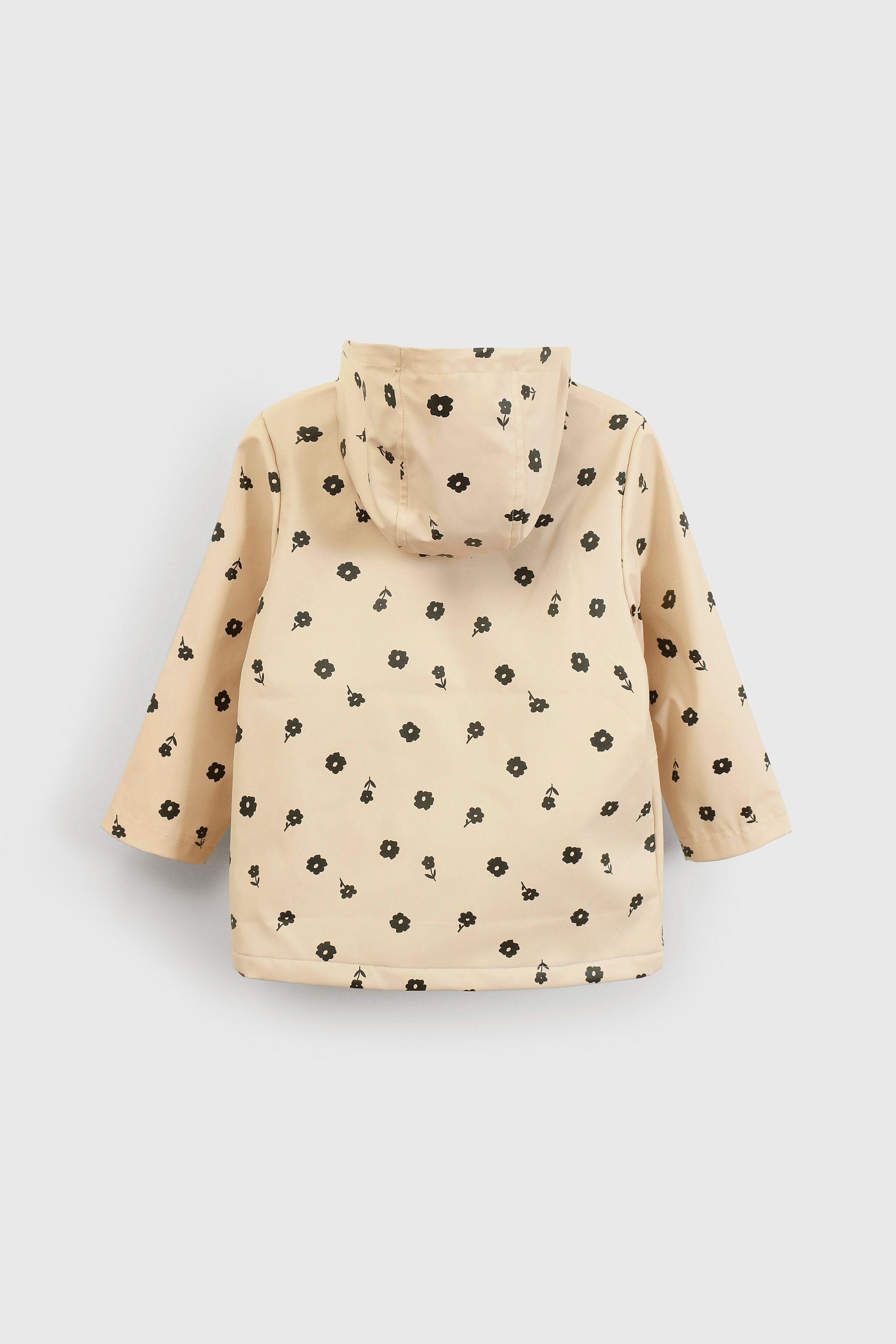 Chaqueta Engomada con Forro Beige Flores-1