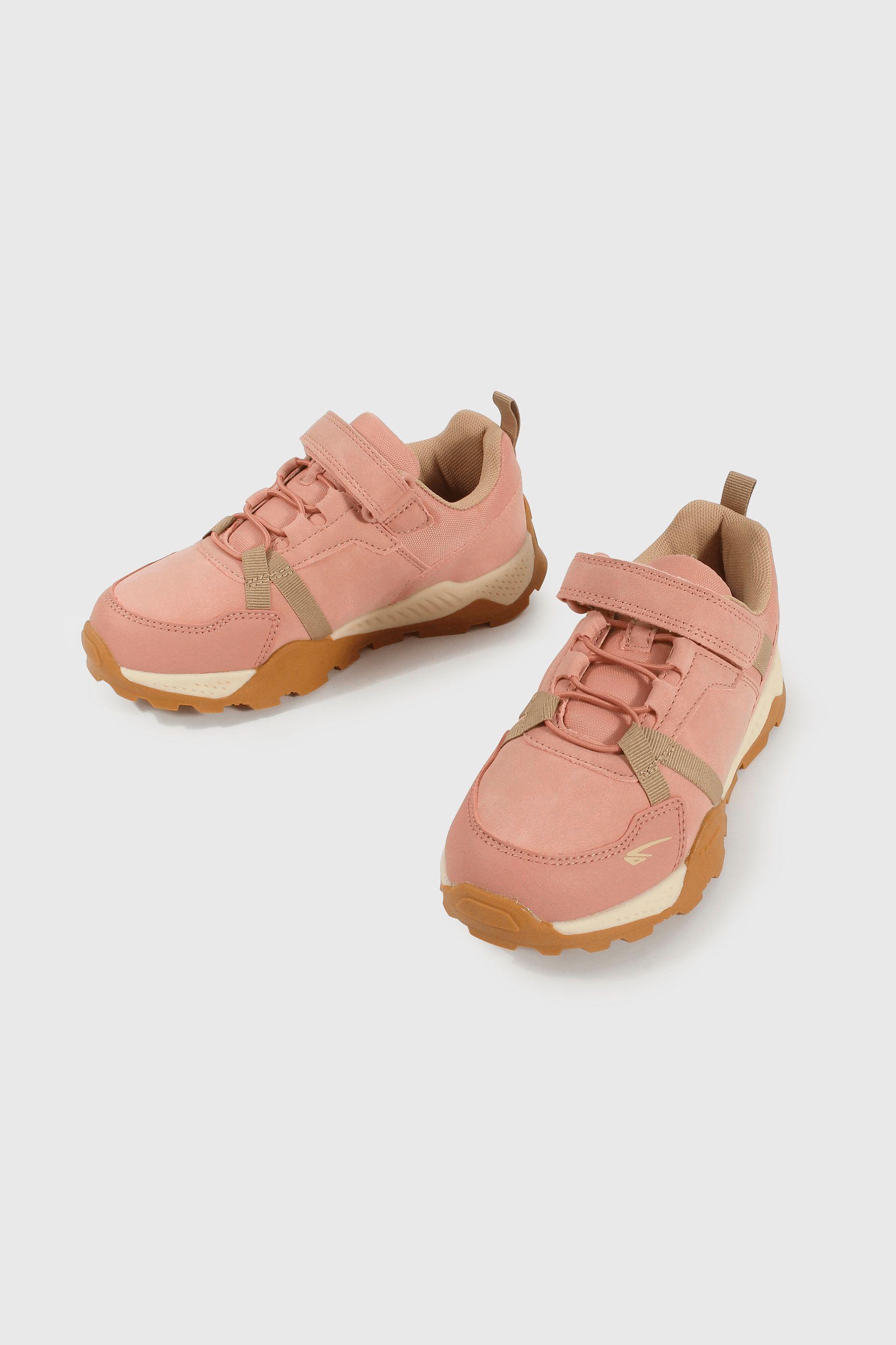 Zapatilla Outdoor de Niña Rosado Caña Baja con Velcro y Cordón-3