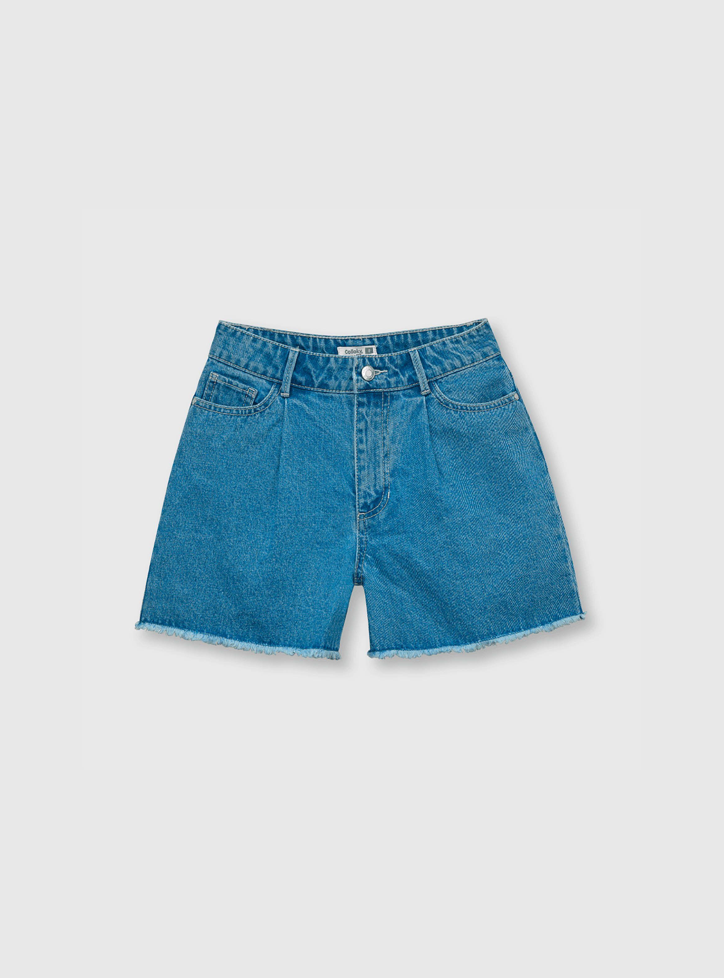 Short De Niña Ancho Azul (2 A 12 Años) Colloky-0