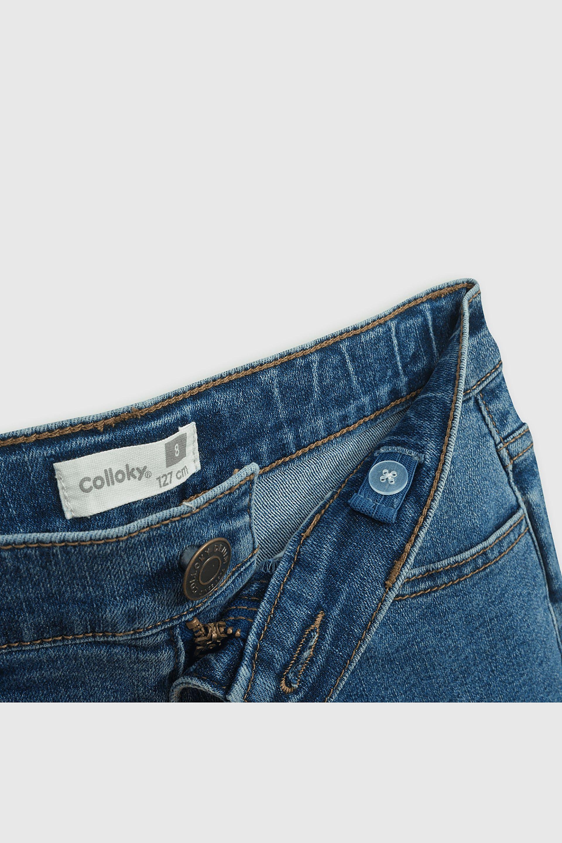 Jeans Denim Elasticado Azul Recto para Niño de 3 a 12 años-2