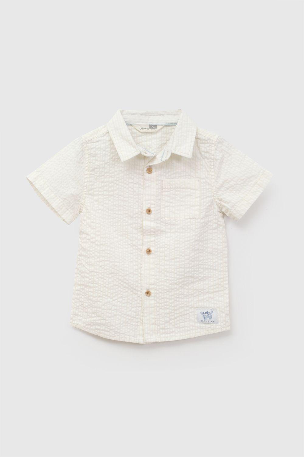 Camisa Manga Corta Amarillo Niño 6-9M a 4-5A Colloky-0