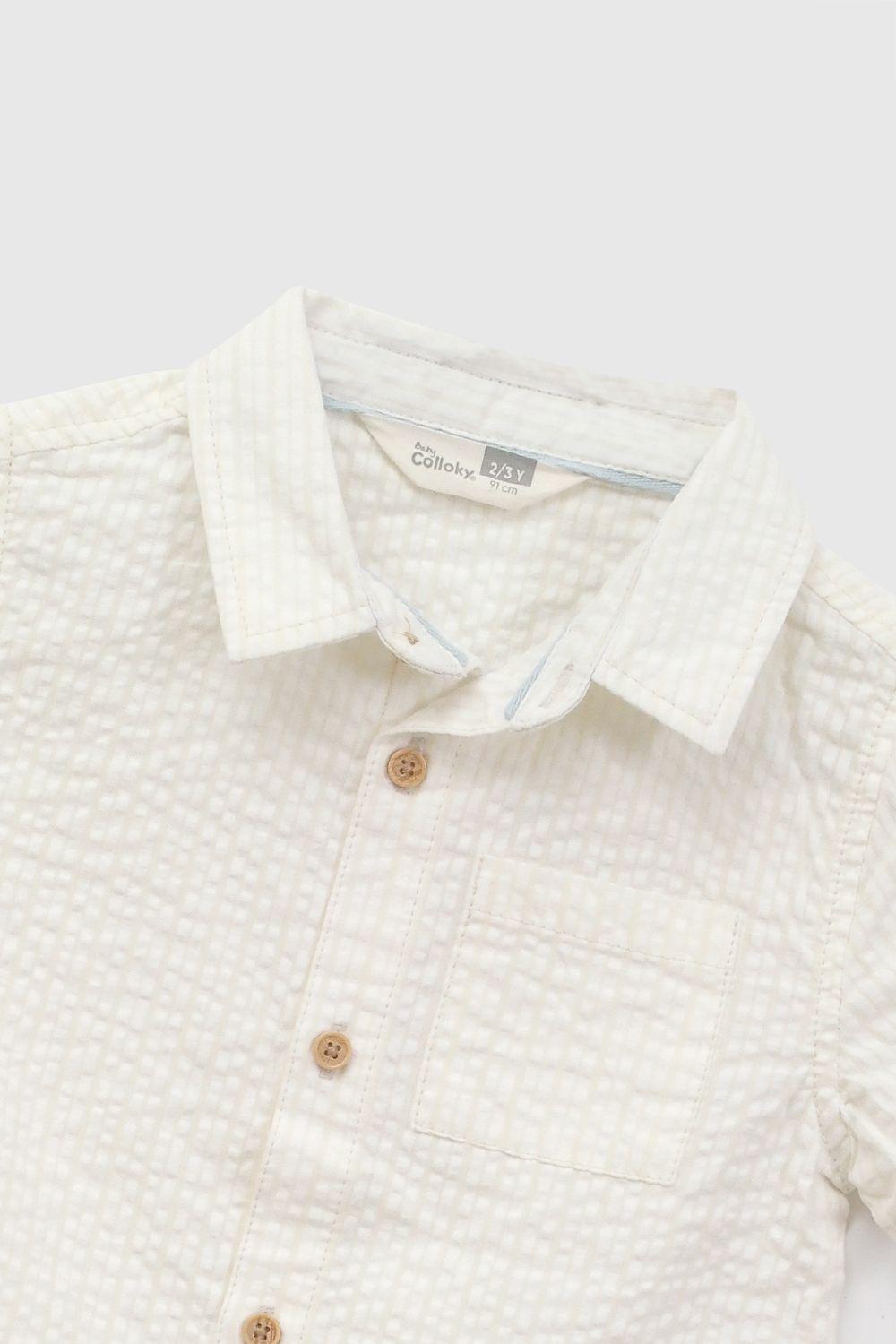 Camisa Manga Corta Amarillo Niño 6-9M a 4-5A Colloky-3