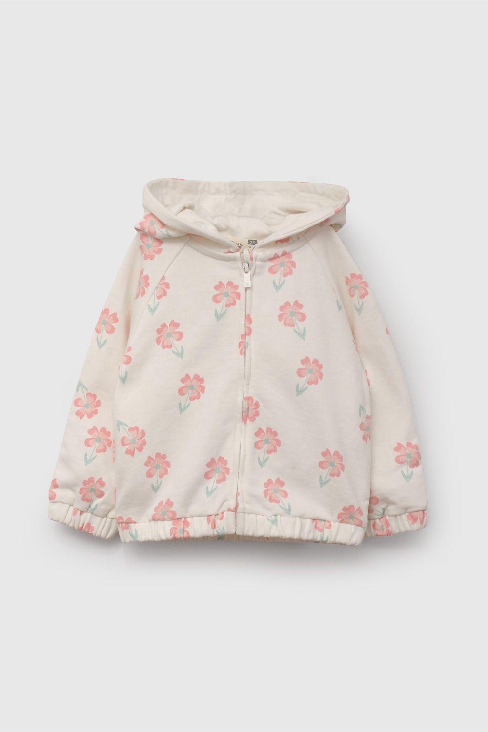 Polerón Blanco Flores De Niña PLPO2478V26-0