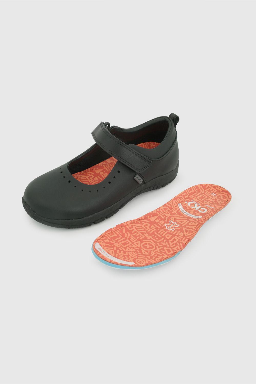 Zapato Escolar de Niña Negro con capellada de cuero-6