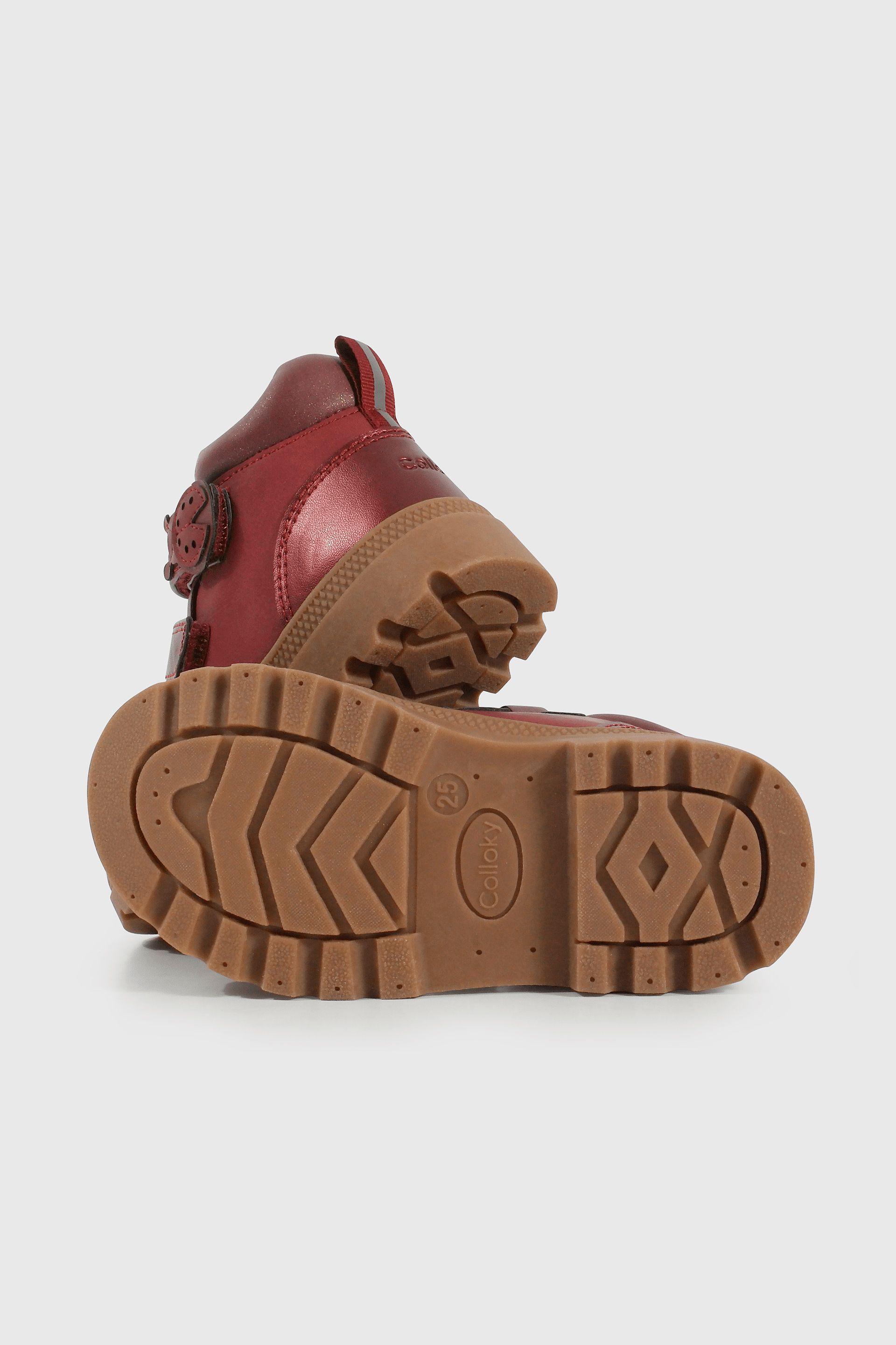 Botín Caminante caña media para Niña de 12 a 4 años Rojo con Velcro-2