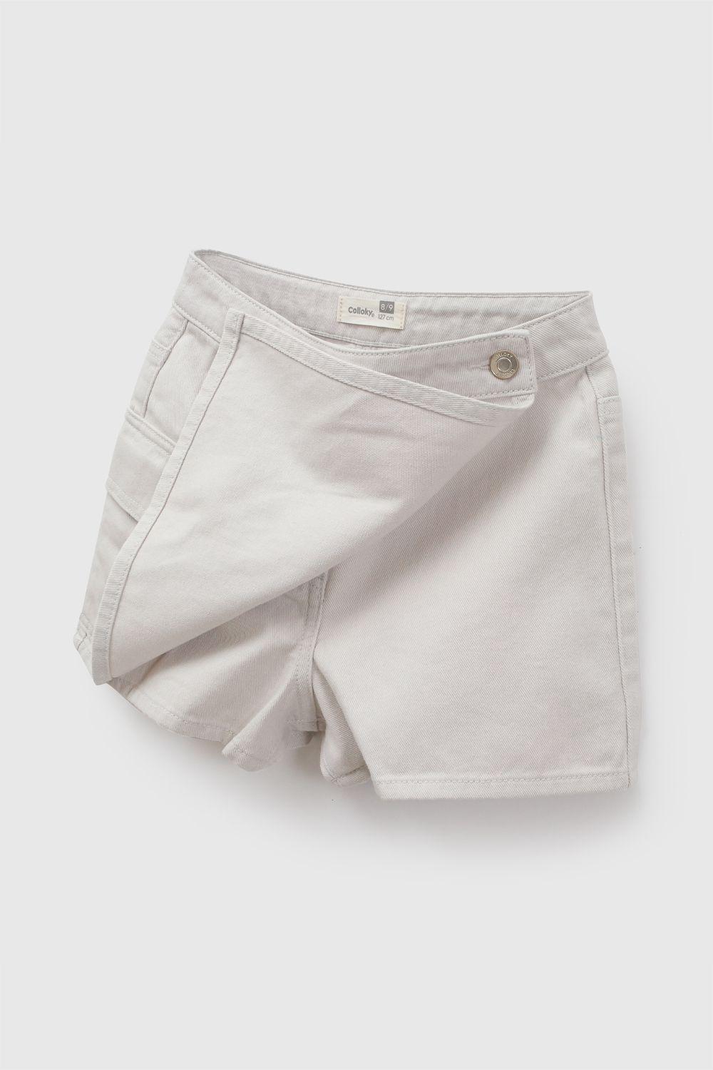 Falda Short Gabardina Beige Niña 3-4A a 12-13A Colloky-2