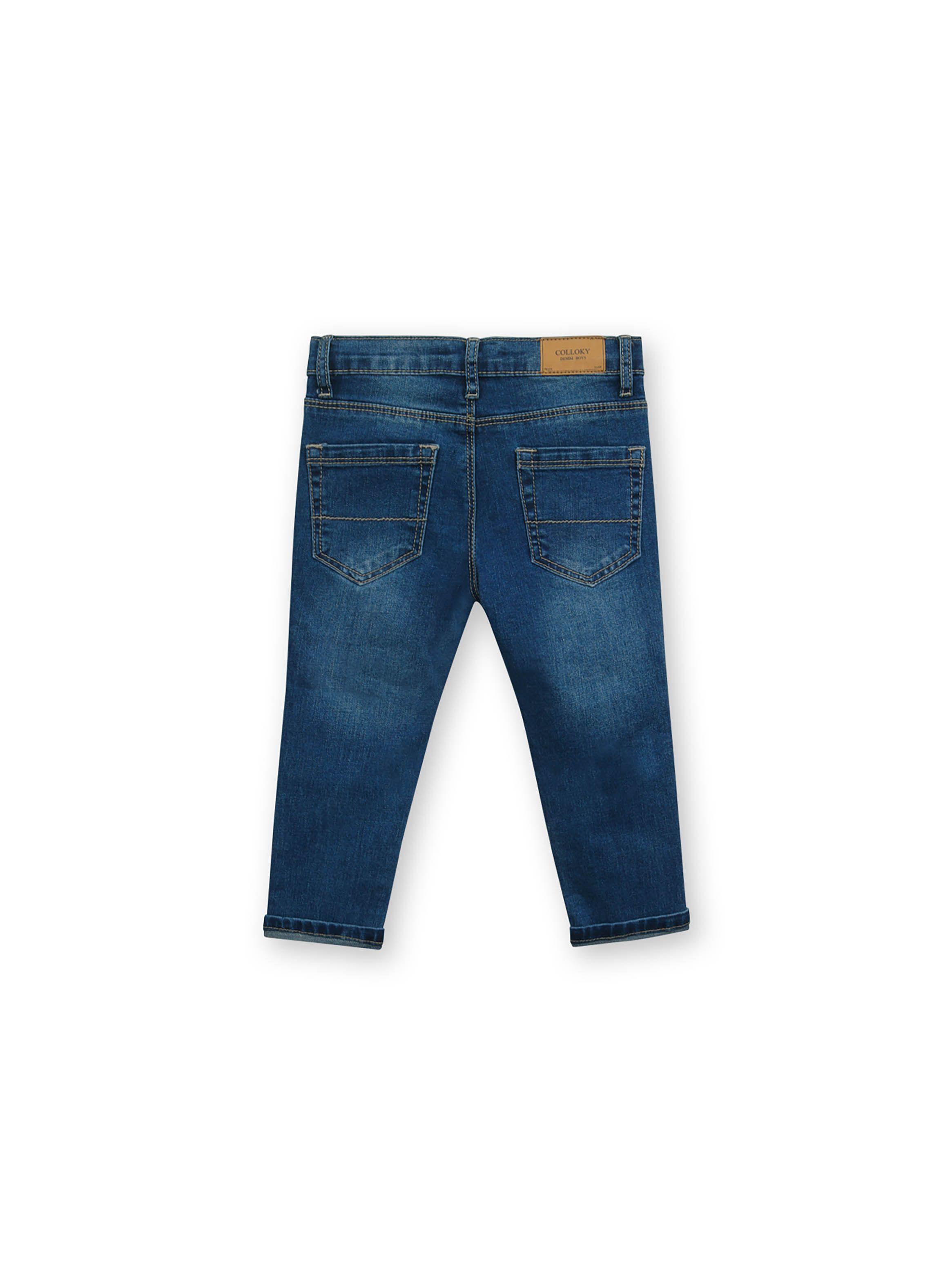 Jeans De Bebé Niño Mezclilla Azul (3 A 36 Meses) Colloky-1
