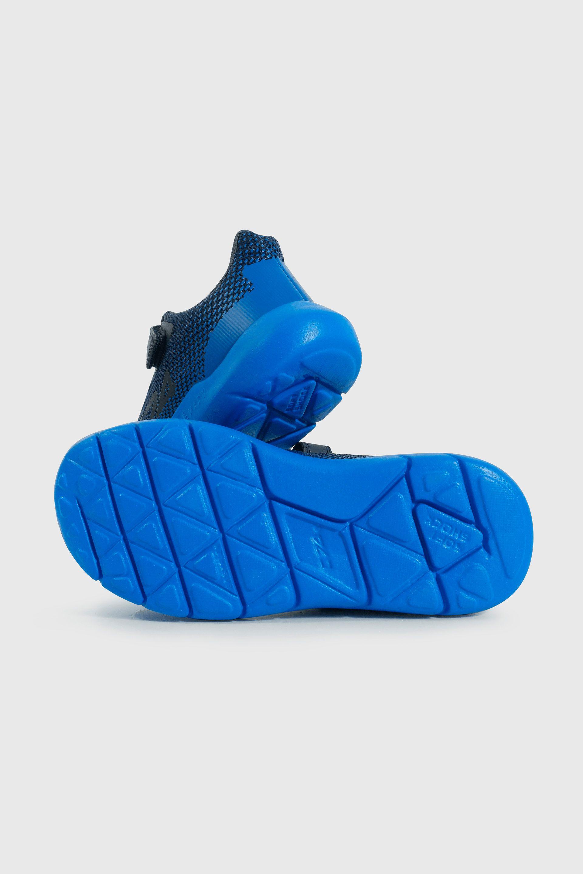 Zapatilla Sport de Niño Azul Caña Baja con Velcro y Cordón-2