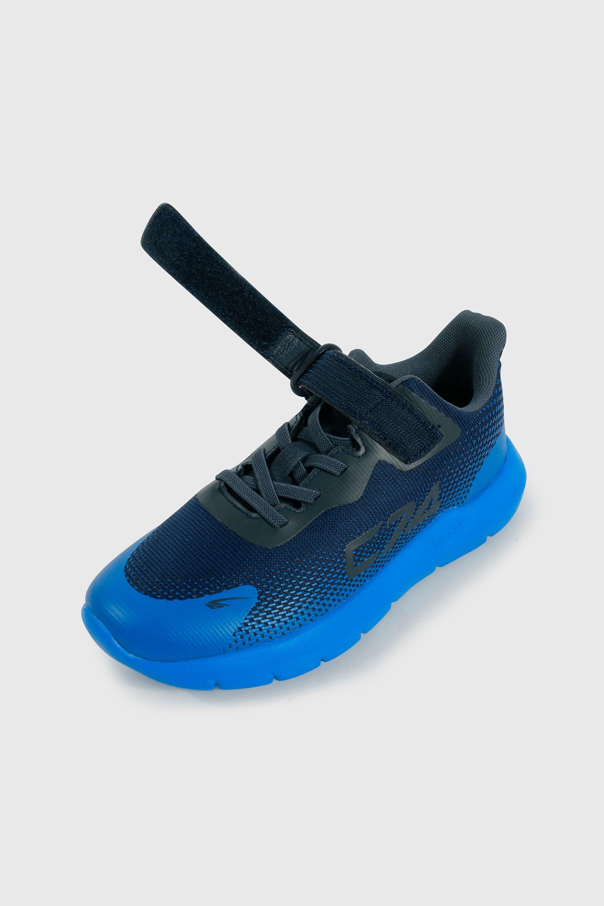 Zapatilla Sport de Niño Azul Caña Baja con Velcro y Cordón-5