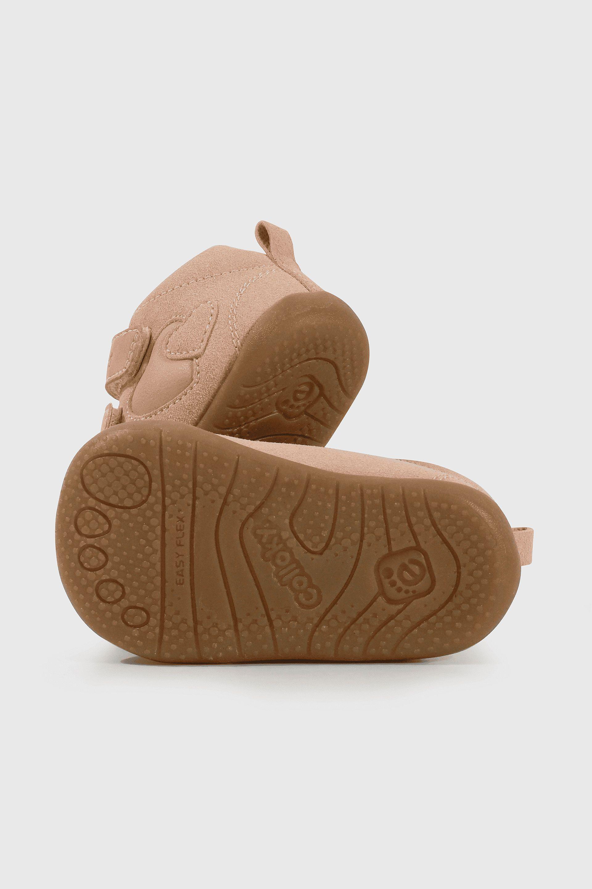 Botín Gateador Caña Media para Niña Rosada con velcro-2