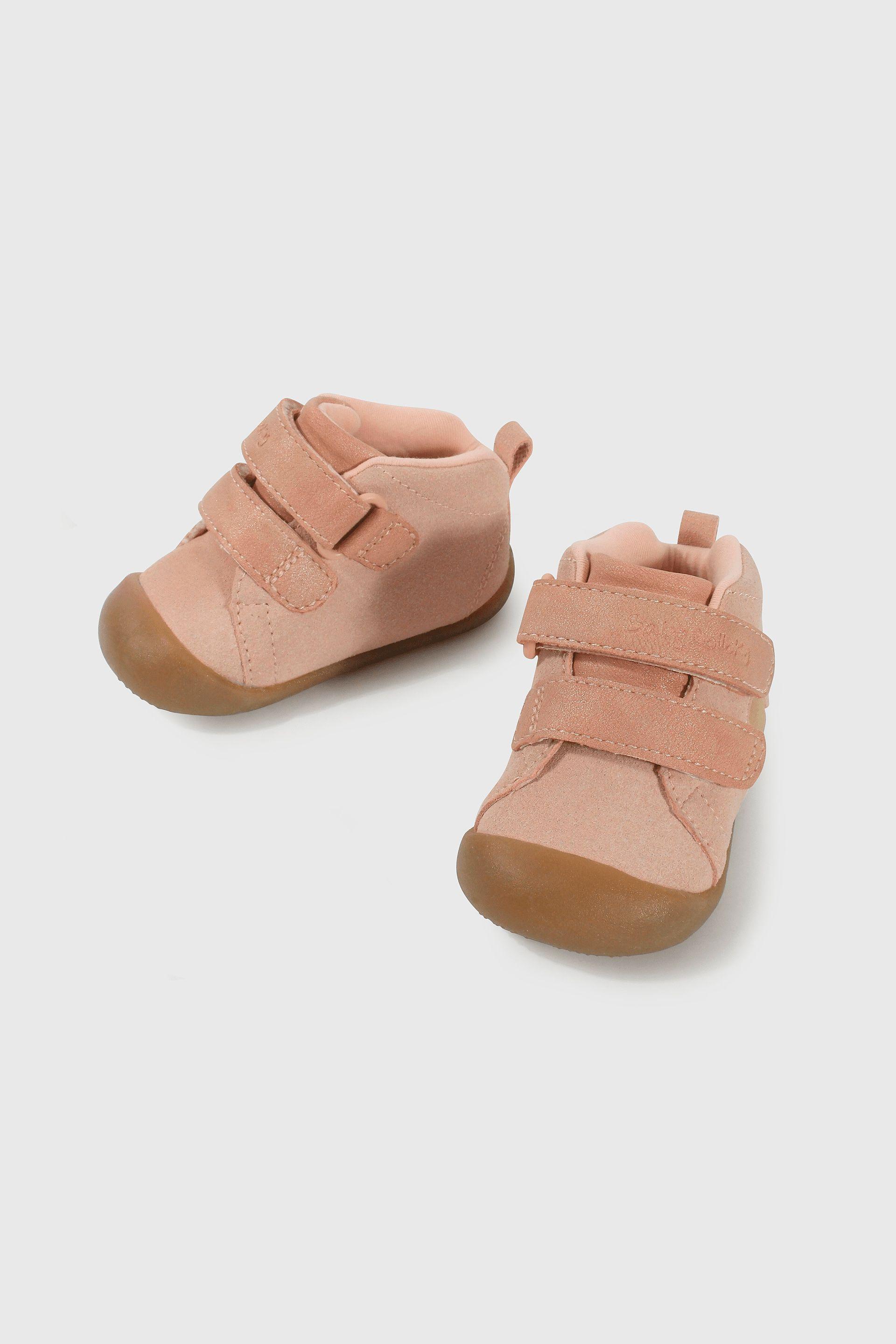 Botín Gateador Caña Media para Niña Rosada con velcro-3