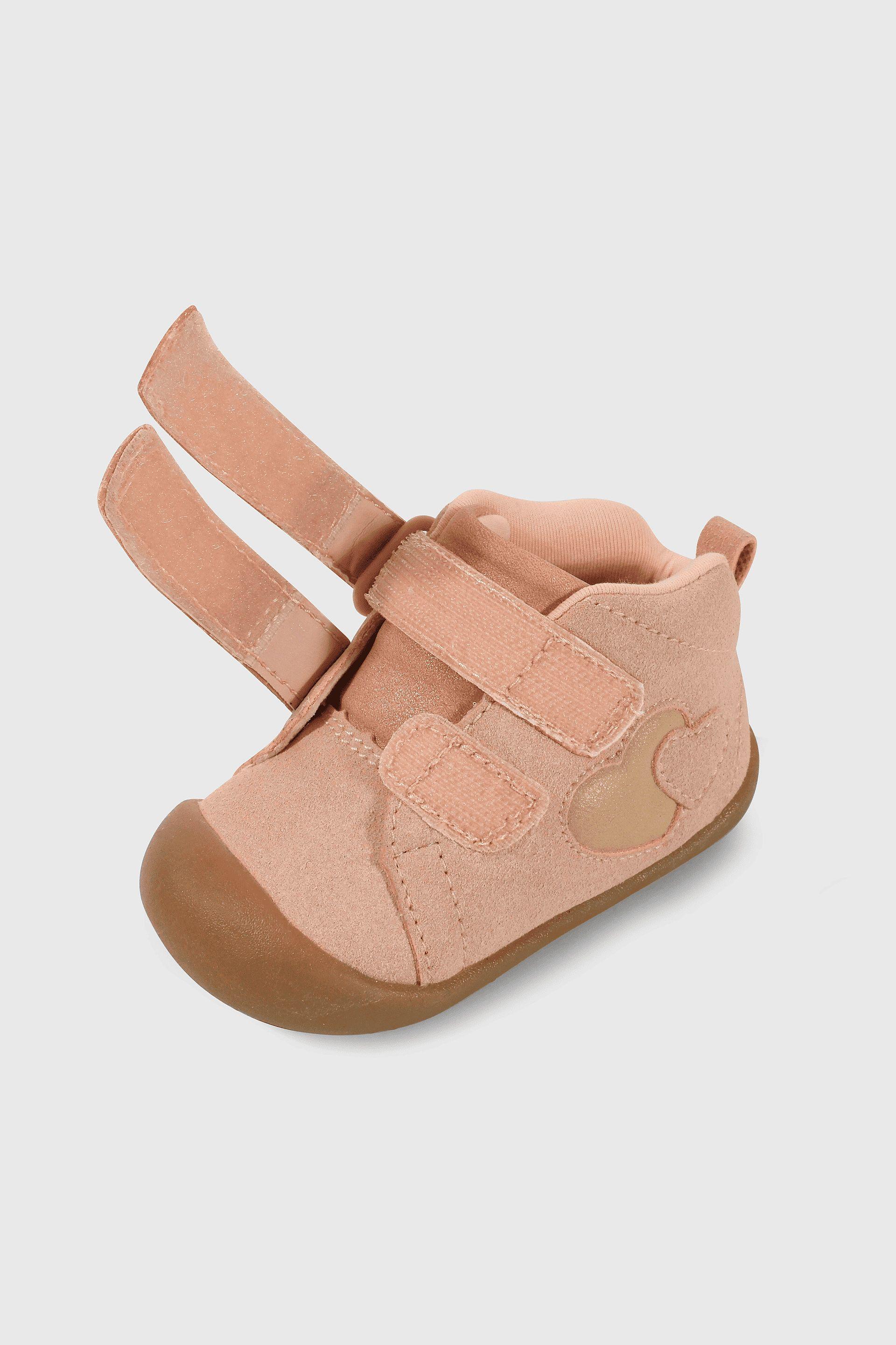 Botín Gateador Caña Media para Niña Rosada con velcro-5