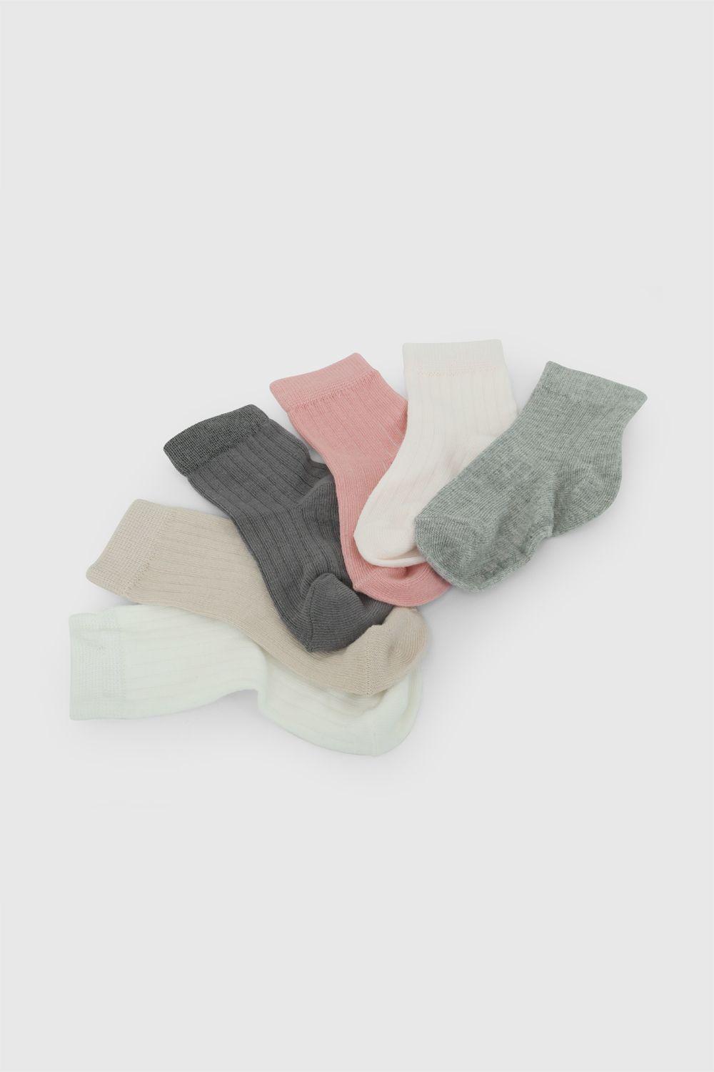 Pack 6 Calcetin Deportivo Punto Suave Y Resistente Multicolor Niña 0/3M a 3/4A Colloky-2