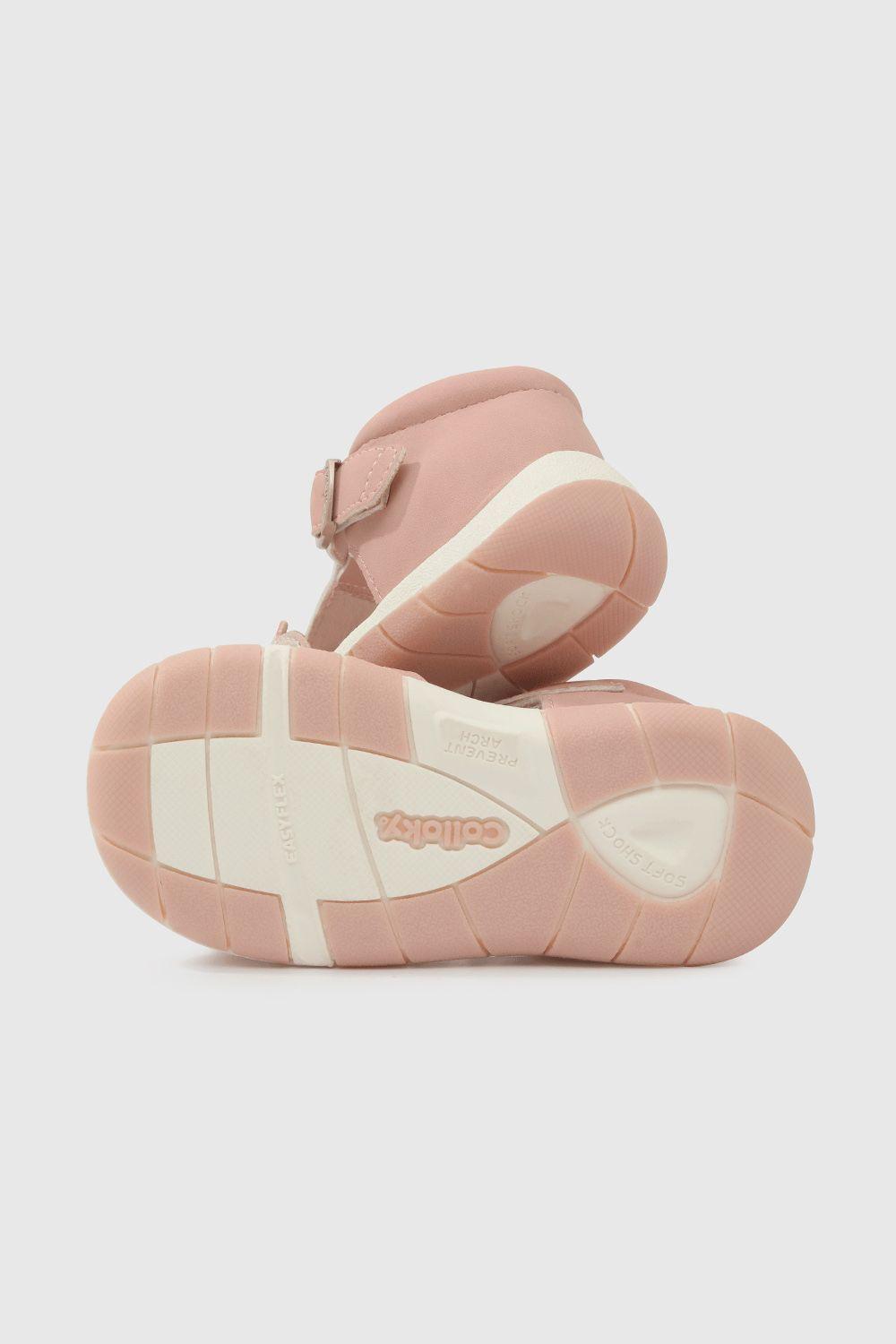 Sandalia Vestir Colección Rosada Ecocuero Estampado Cierre Hebilla.-2