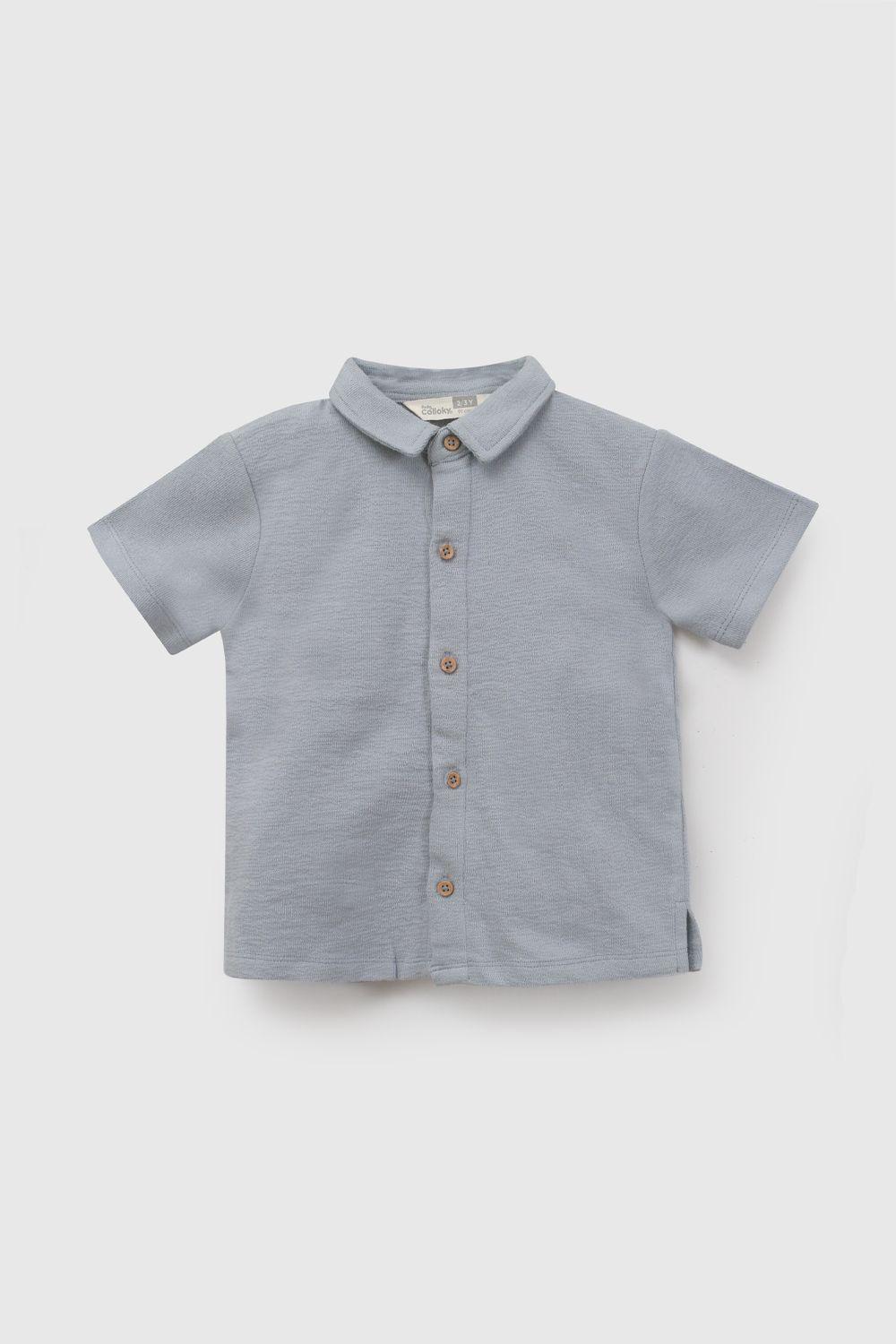 Conjunto Camisa Short Celeste Niño 6-9M a 4-5A Colloky-2