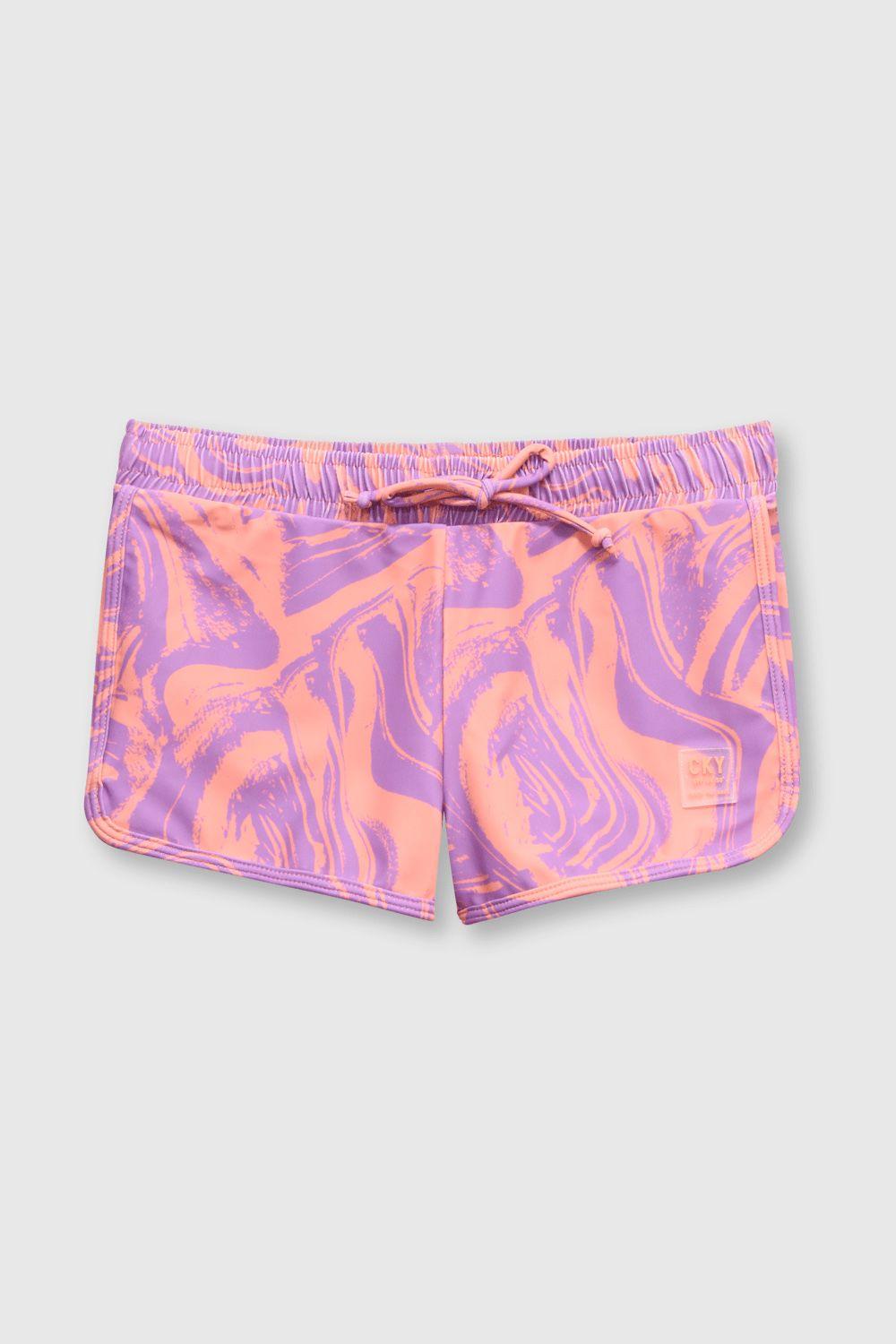 Short de niña playa morado (2 a 12 años)-0
