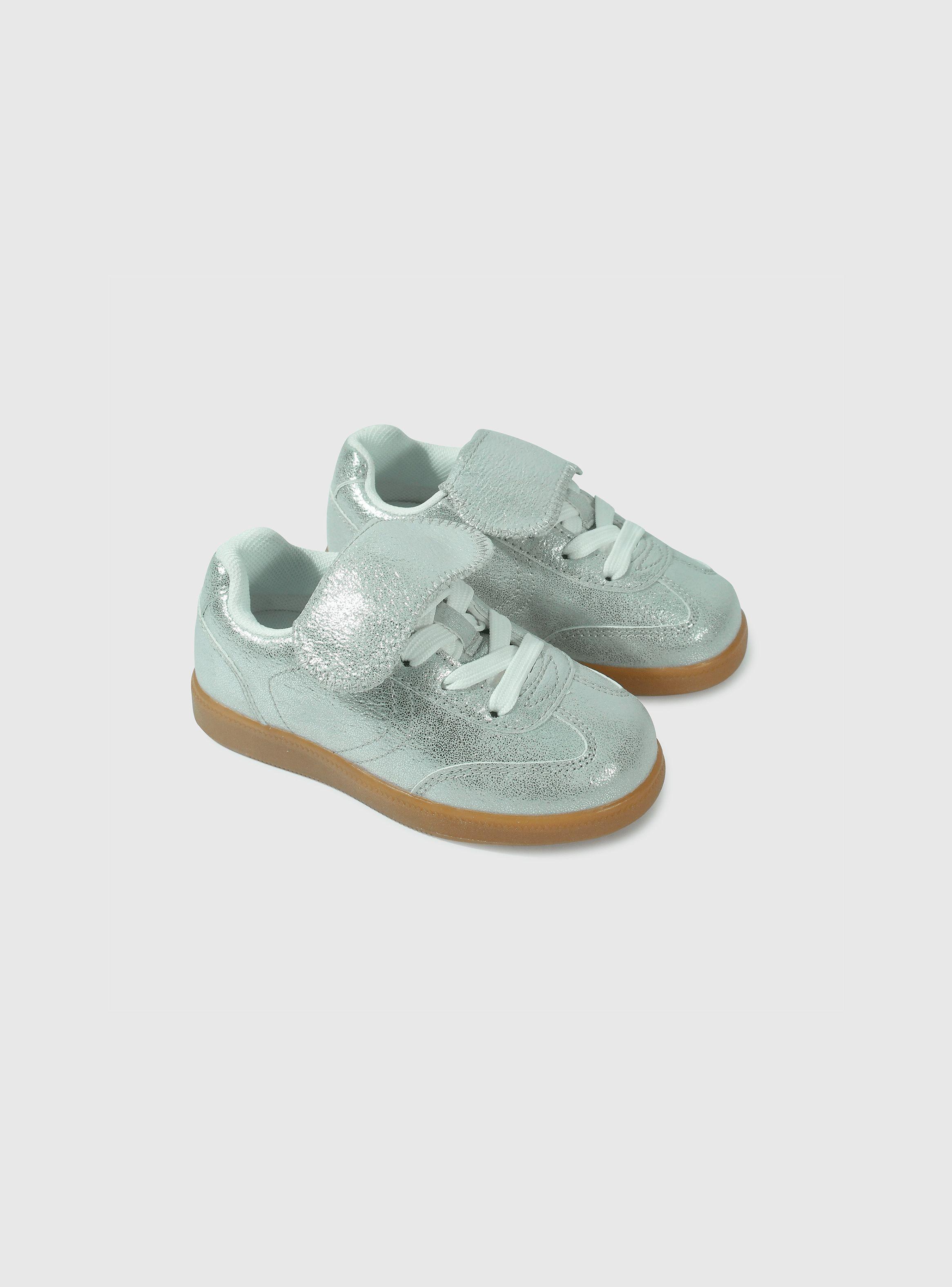 Zapatilla Niña Gris Espejado Plata 55896 Colloky-0