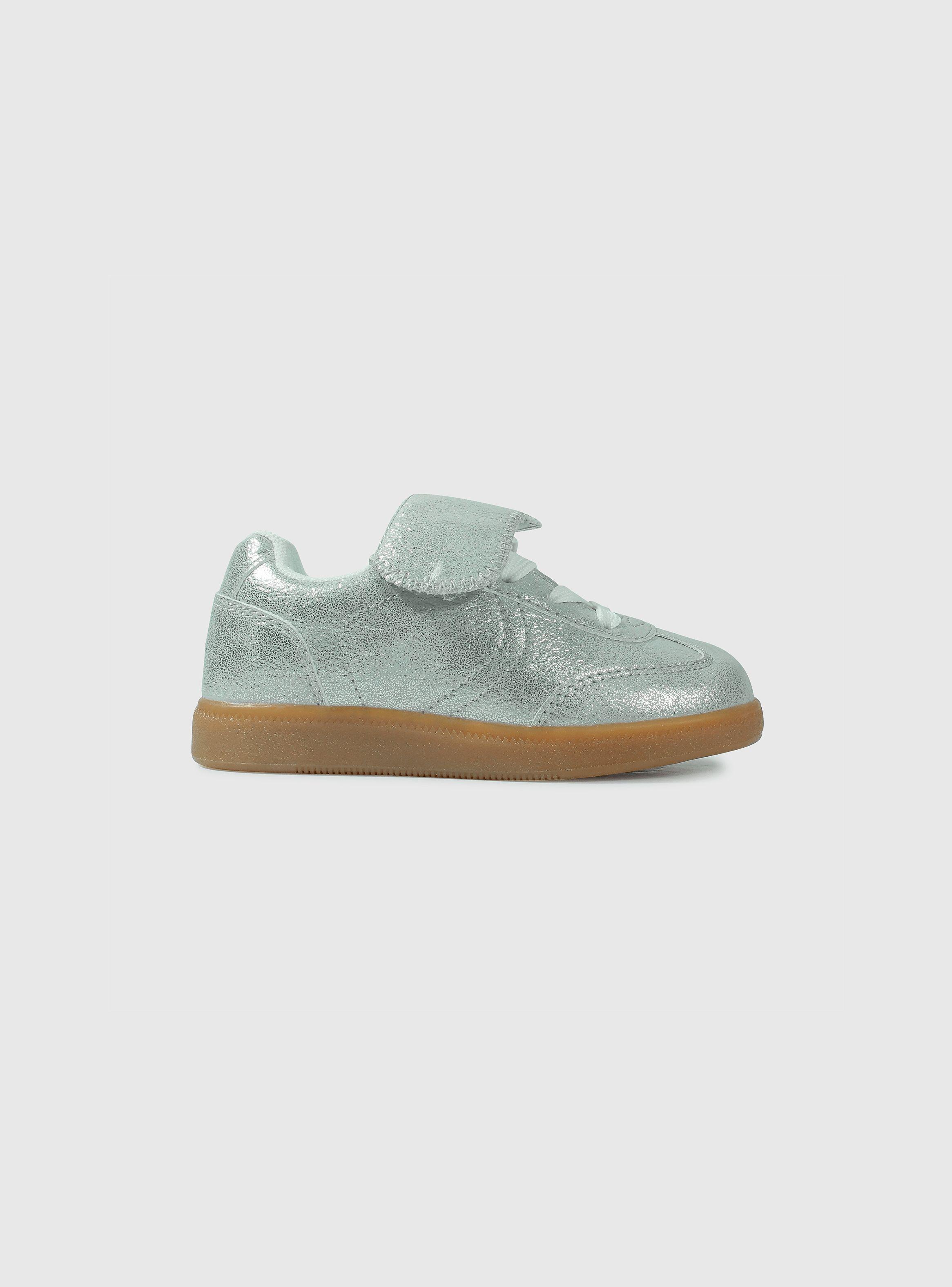 Zapatilla Niña Gris Espejado Plata 55896 Colloky-1